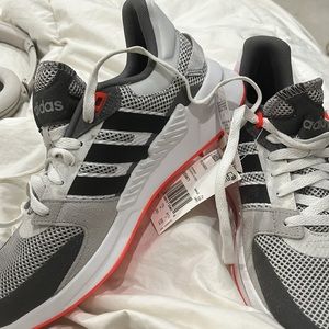 BRAND NEW Adidas Run 90S Gray Solar Red EE9871 Retro Sneakers Men's Sz 7.5